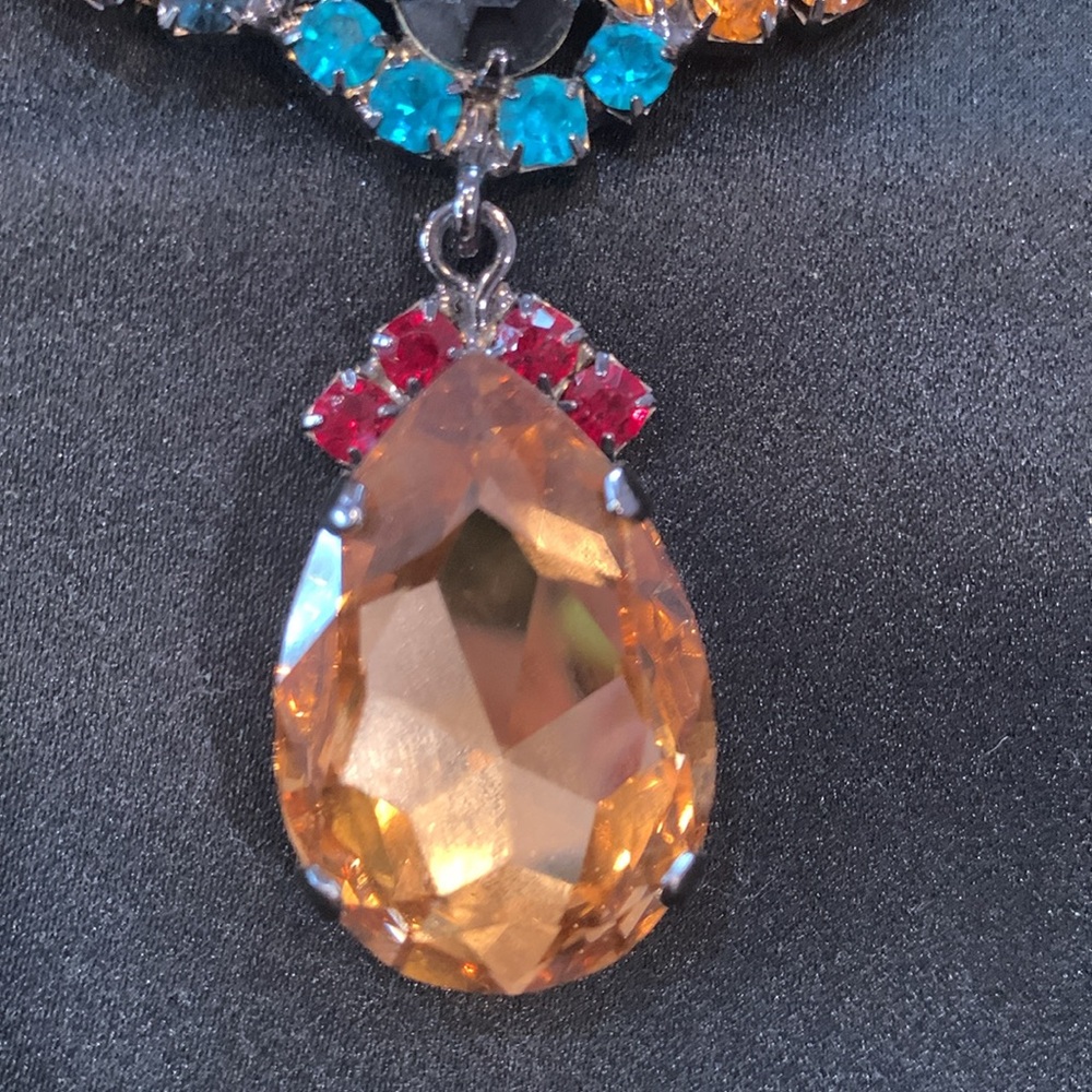 Kenneth Jay Lane Multi-Color Rhinestone Statement Necklace - Picture 5 of 15